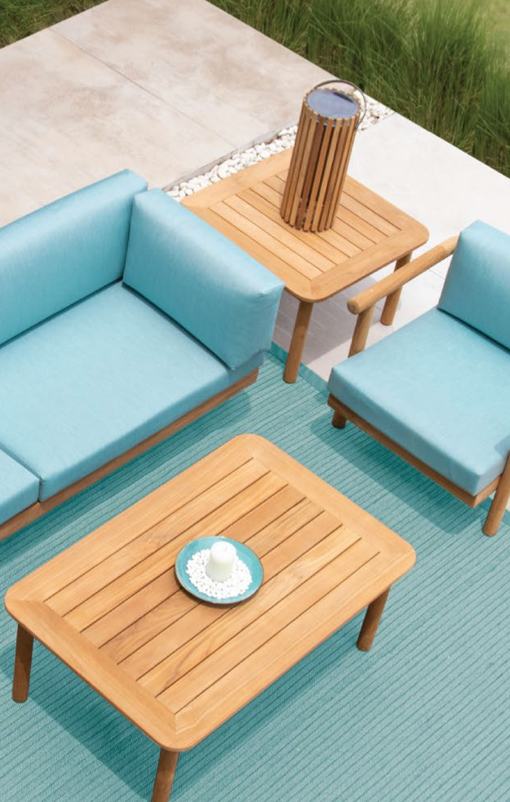 Lystårn teak hybride solcelle- og USB-C genopladelige lanternelamper - 31cm